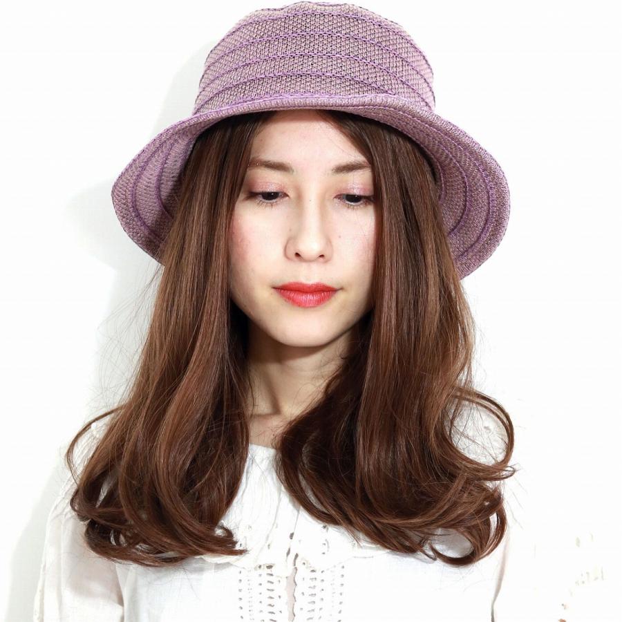 DAKS（ダックス） 平天 クロッシェ 帽子 ボーダー 擬麻 綿ロード