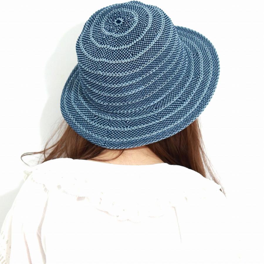 DAKS（ダックス） 平天 クロッシェ 帽子 ボーダー 擬麻 綿ロード