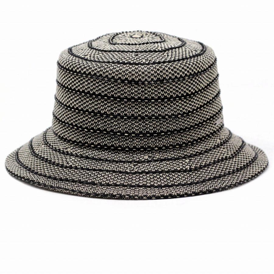 DAKS（ダックス） 平天 クロッシェ 帽子 ボーダー 擬麻 綿ロード