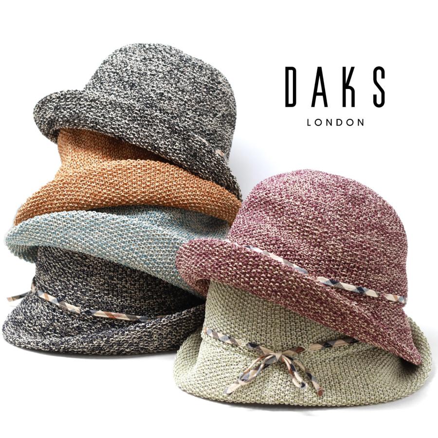 ダックス レディース 57センチ ブランドロゴ帽子 ブラック ハット ウール DAKS ダックス レディース 帽子 バケットハット 紫外線対策