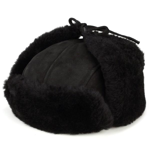 帽子 ロシア帽 ムートン 飛行帽 ウシャンカ 防寒 dalena ダレーナ 黒 ブラック
