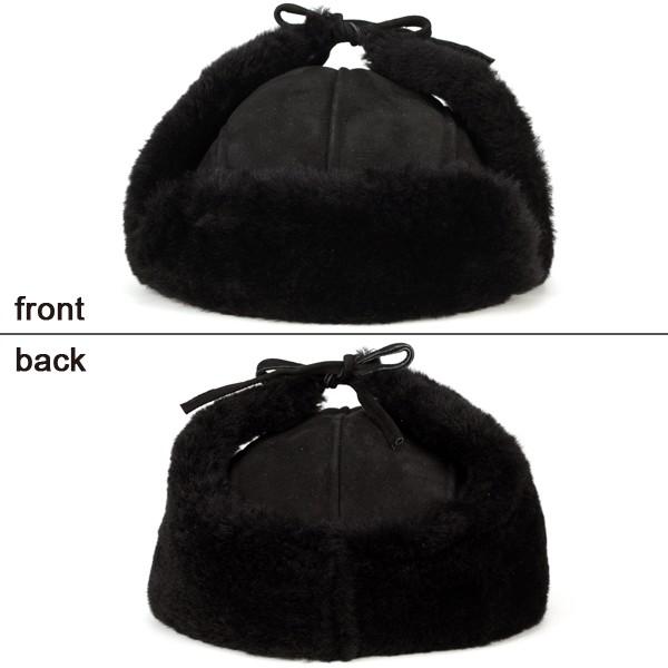 帽子 ロシア帽 ムートン 飛行帽 ウシャンカ 防寒 dalena ダレーナ 黒