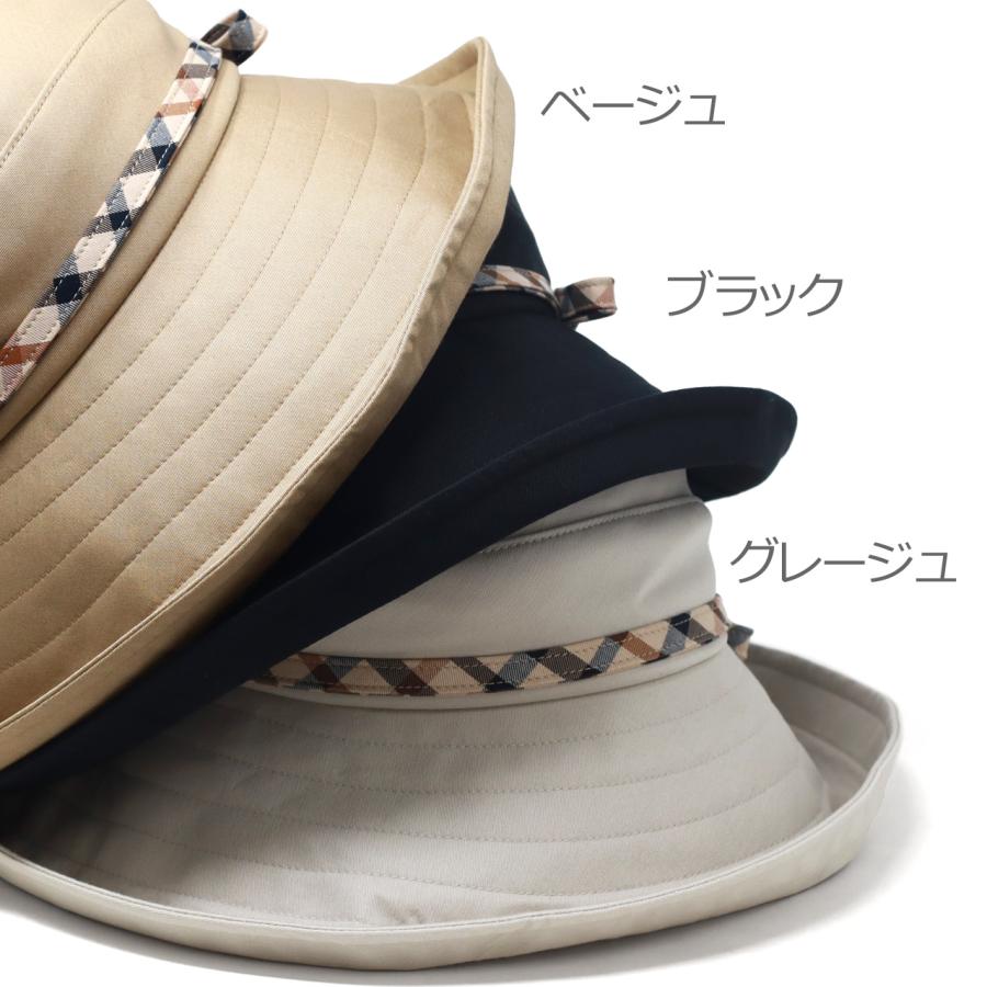 DAKS（ダックス） 帽子 婦人用 チェック柄 リボン ハット 黒 ベージュ