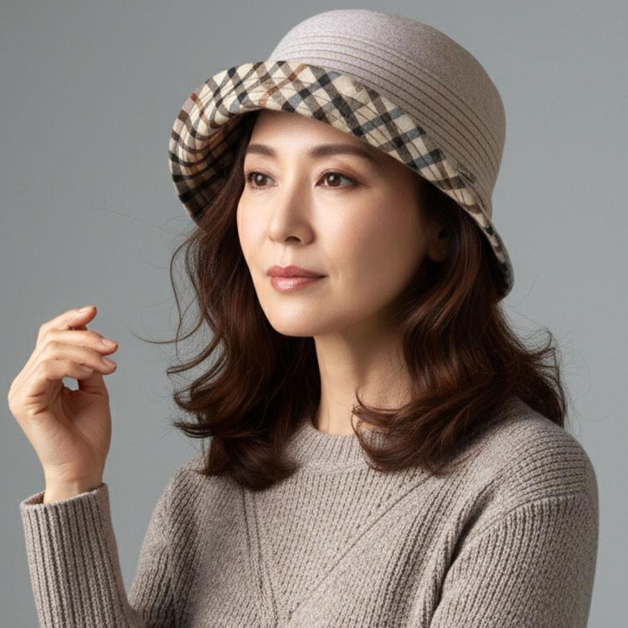 DAKS（ダックス） 帽子 ミセス ハット クロッシェハット 起毛 フェルト