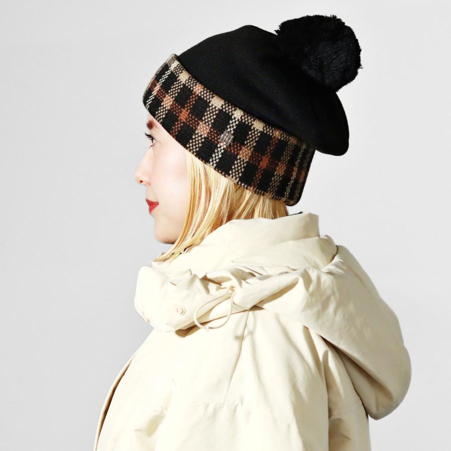 DAKS（ダックス） ニット帽 レディース ポンポン付き 秋冬 ニット