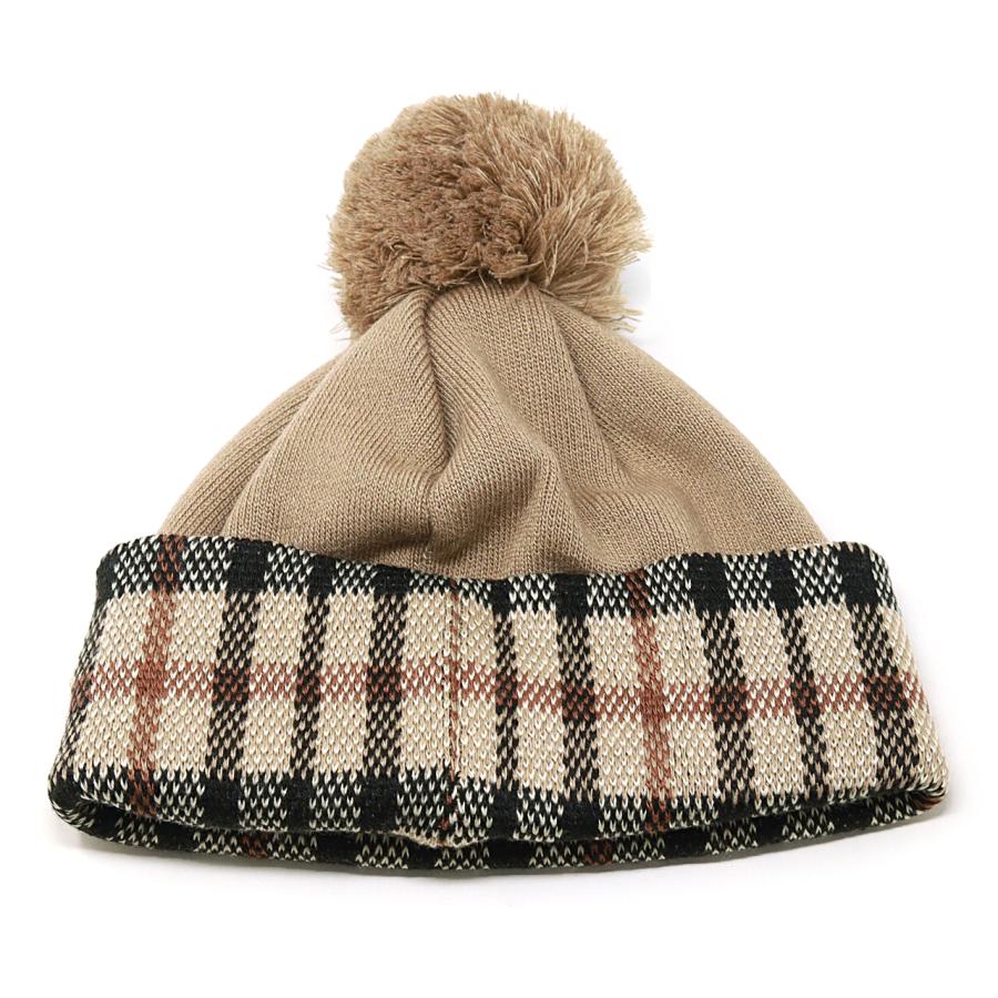 DAKS（ダックス） ニット帽 レディース ポンポン付き 秋冬 ニット