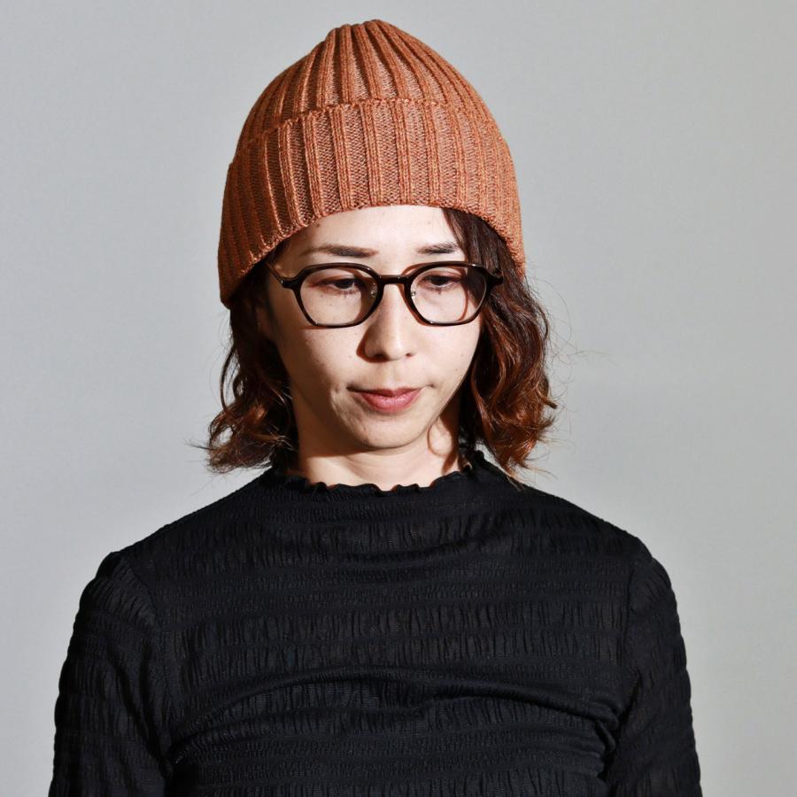 DAKS（ダックス） ニット帽 レディース リブ編みニット ウール混 杢調
