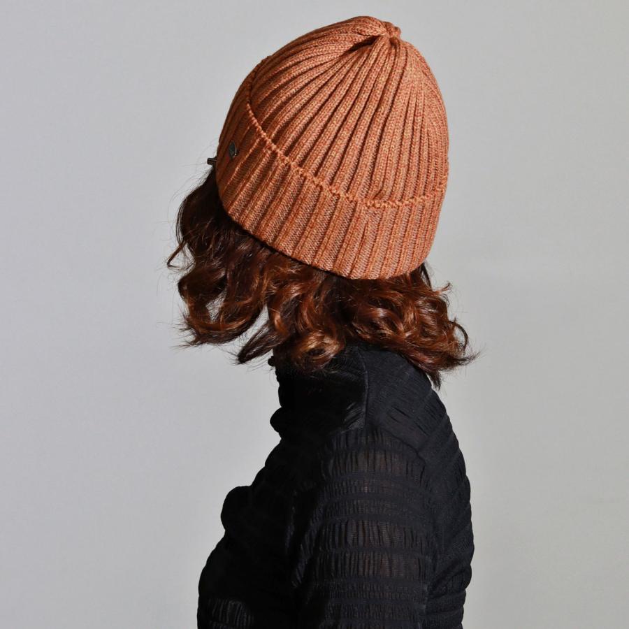 DAKS（ダックス） ニット帽 レディース リブ編みニット ウール混 杢調