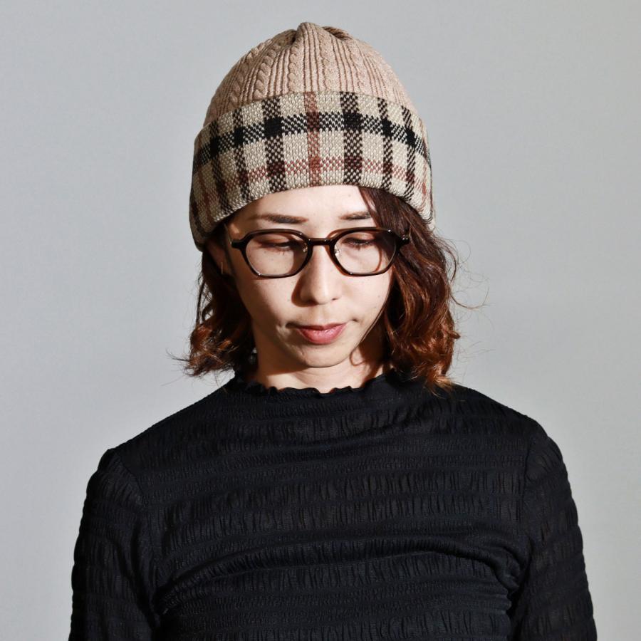 Q359 M ダックス スタンドカラー チェック柄 毛 上品 ニット レディース DAKS - Q359 M ダックス スタンドカラー チェック柄 毛 上品 ニット