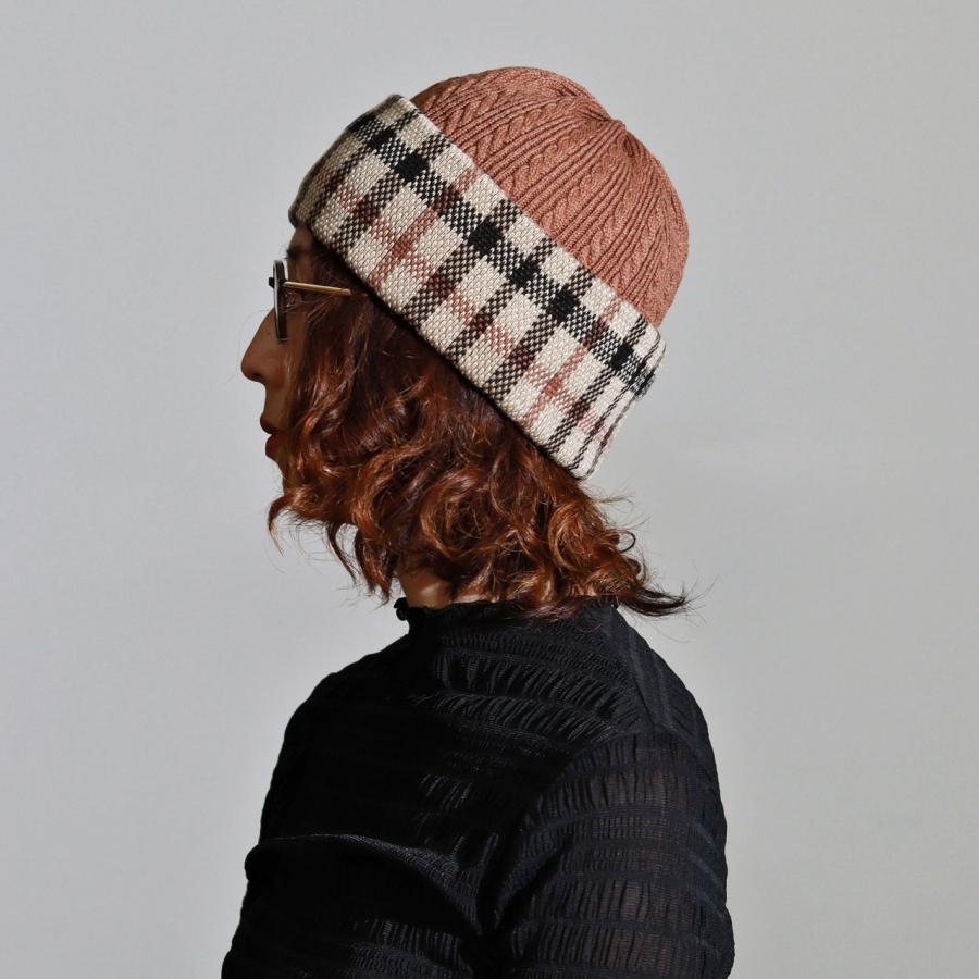 DAKS（ダックス） ニット帽子 ブランド チェック柄 ニット帽