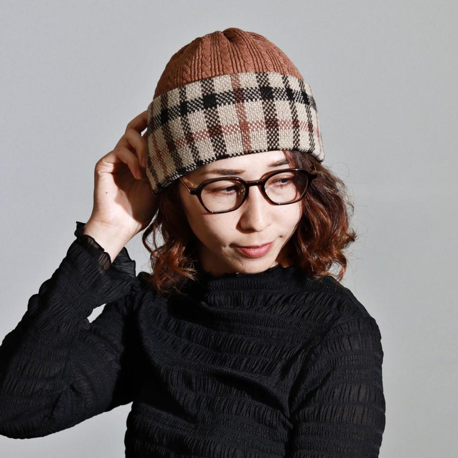 DAKS（ダックス） ニット帽子 ブランド チェック柄 ニット帽