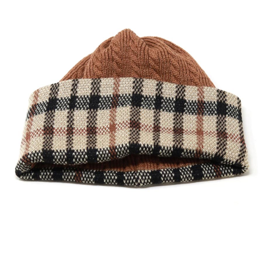 DAKS（ダックス） ニット帽子 ブランド チェック柄 ニット帽
