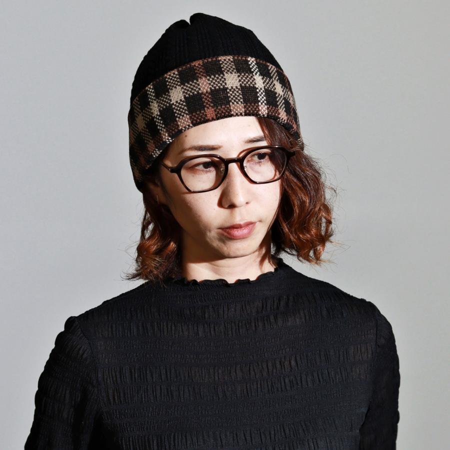 DAKS（ダックス） ニット帽子 ブランド チェック柄 ニット帽