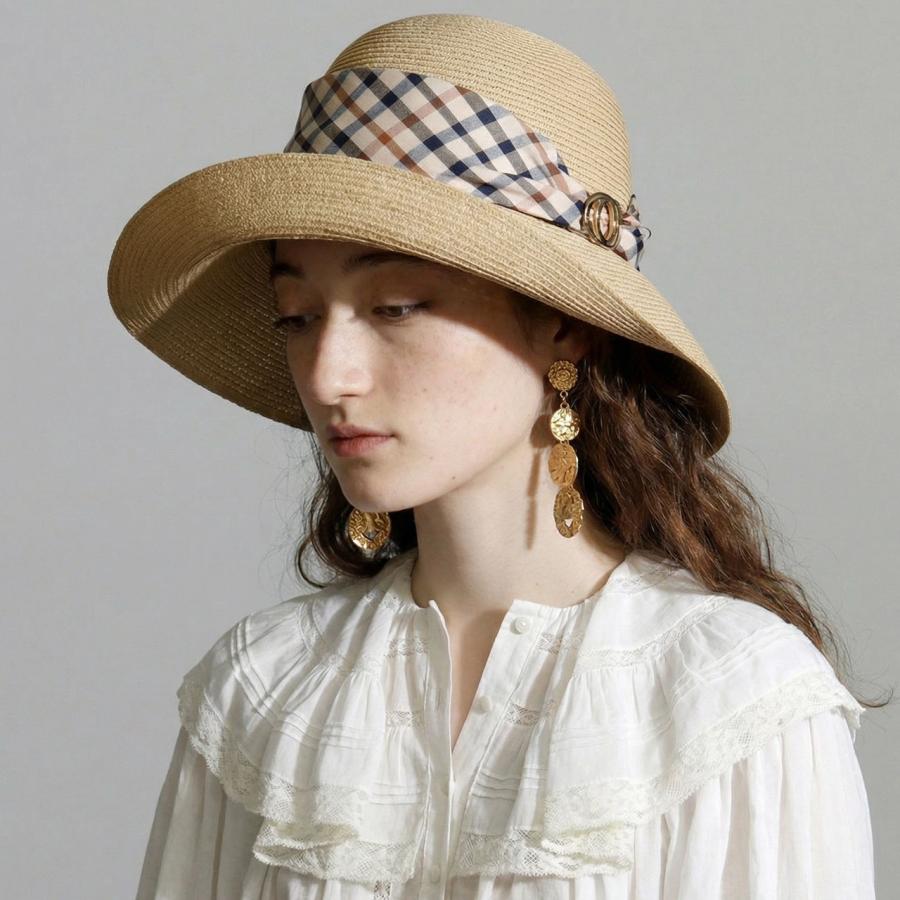 【極美品】Athena New York　花柄刺繍 ラフィア ストローハット DAKS（ダックス） アシーナニューヨーク ハット DAKS Athena New York