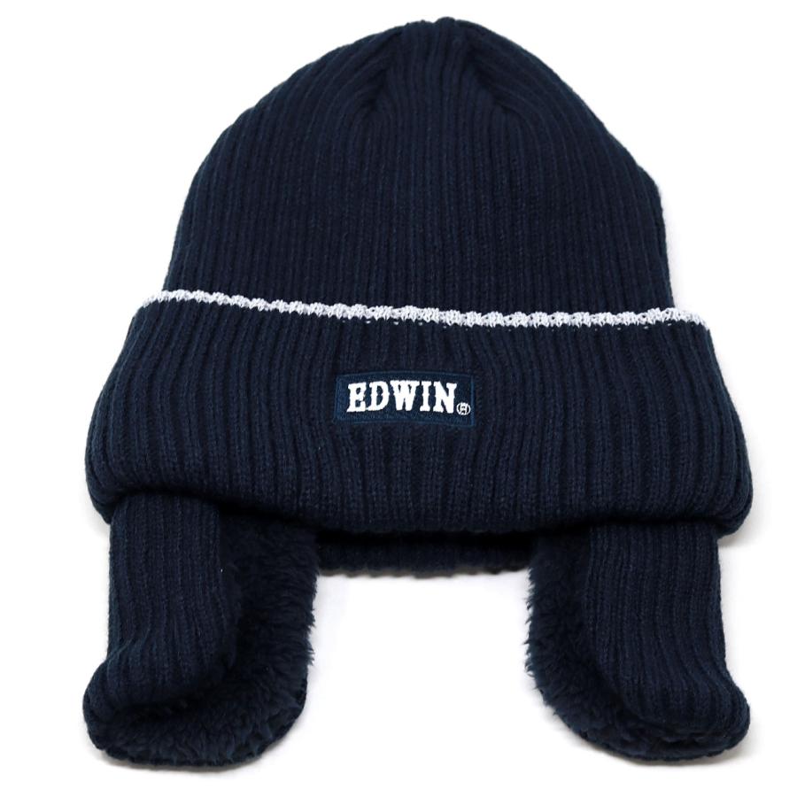EDWIN（エドウィン） 帽子 キッズ 防寒 ニット帽 男の子 子ども 耳あて