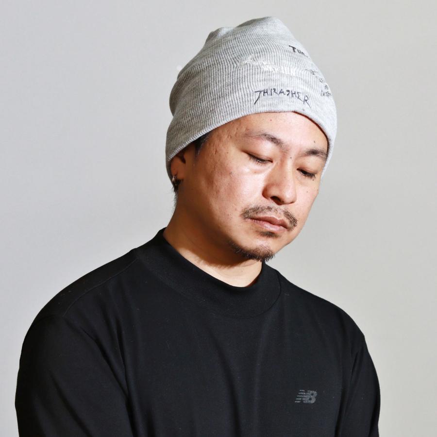 THRASHER（スラッシャー） ニット帽 メンズ ステッカー付き ビーニー