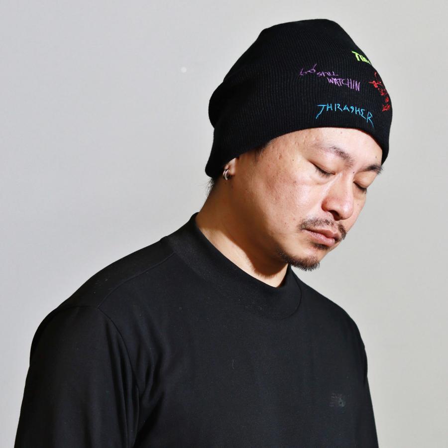 THRASHER（スラッシャー） ニット帽 メンズ ステッカー付き ビーニー