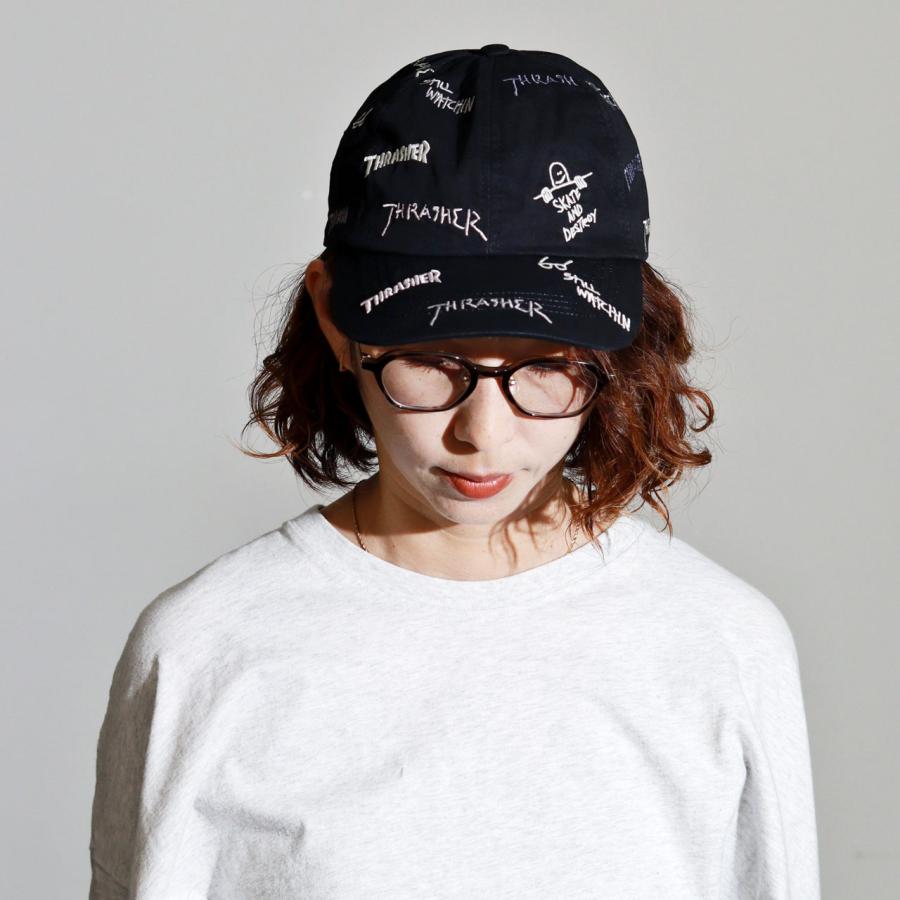 THRASHER（スラッシャー） キャップ メンズ ステッカー付き 総柄