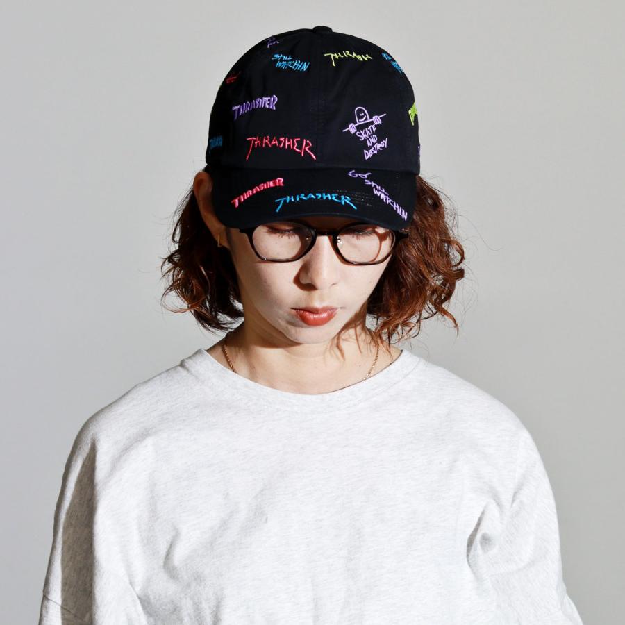 THRASHER（スラッシャー） キャップ メンズ ステッカー付き 総柄