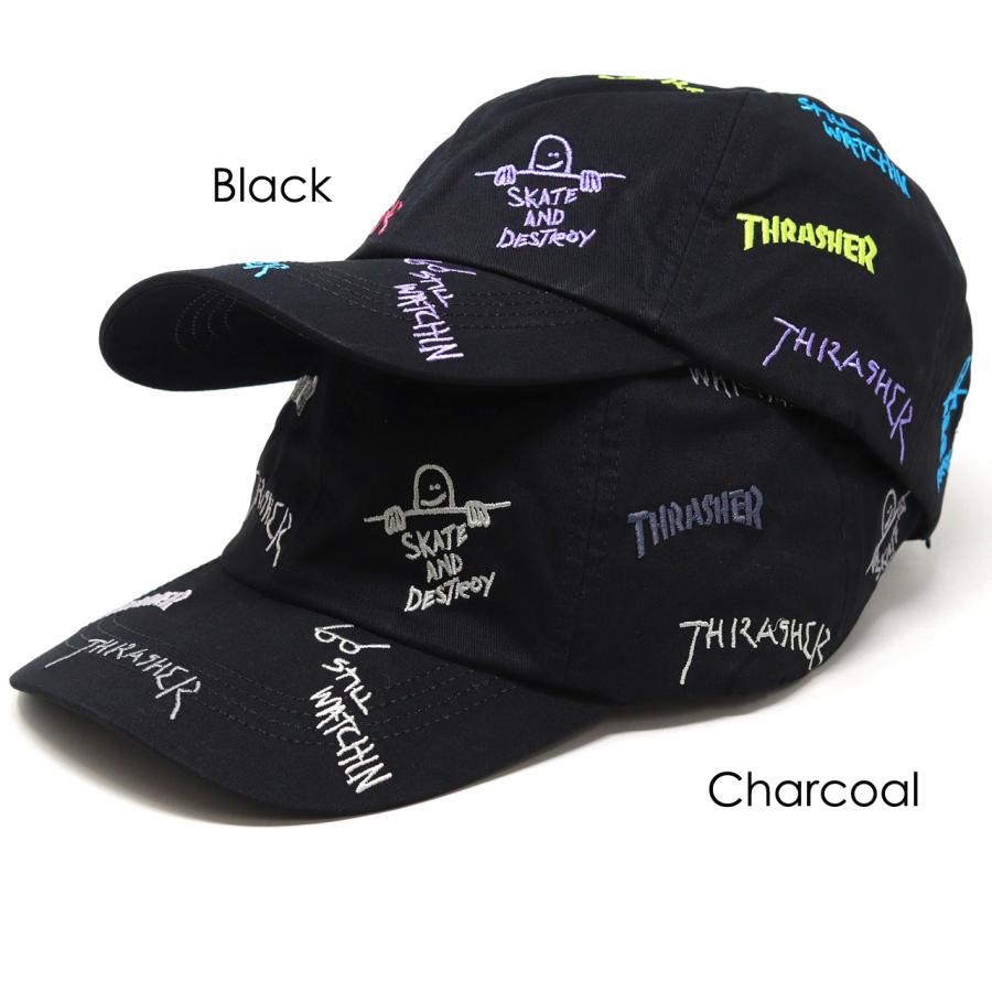 THRASHER（スラッシャー） キャップ メンズ ステッカー付き 総柄