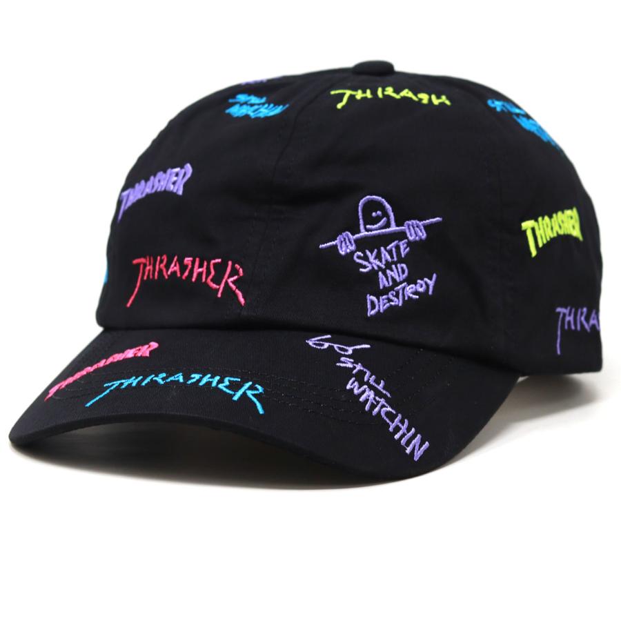 THRASHER（スラッシャー） キャップ メンズ ステッカー付き 総柄