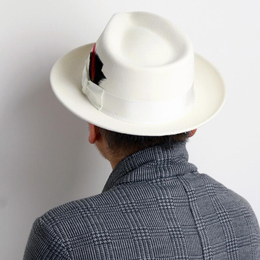 DOBBS 高級 帽子 メンズ 中折れ 秋冬 ウールマーク付き フェルト ハット ドブス インポート アメリカ製 ブランド 白 ホワイト