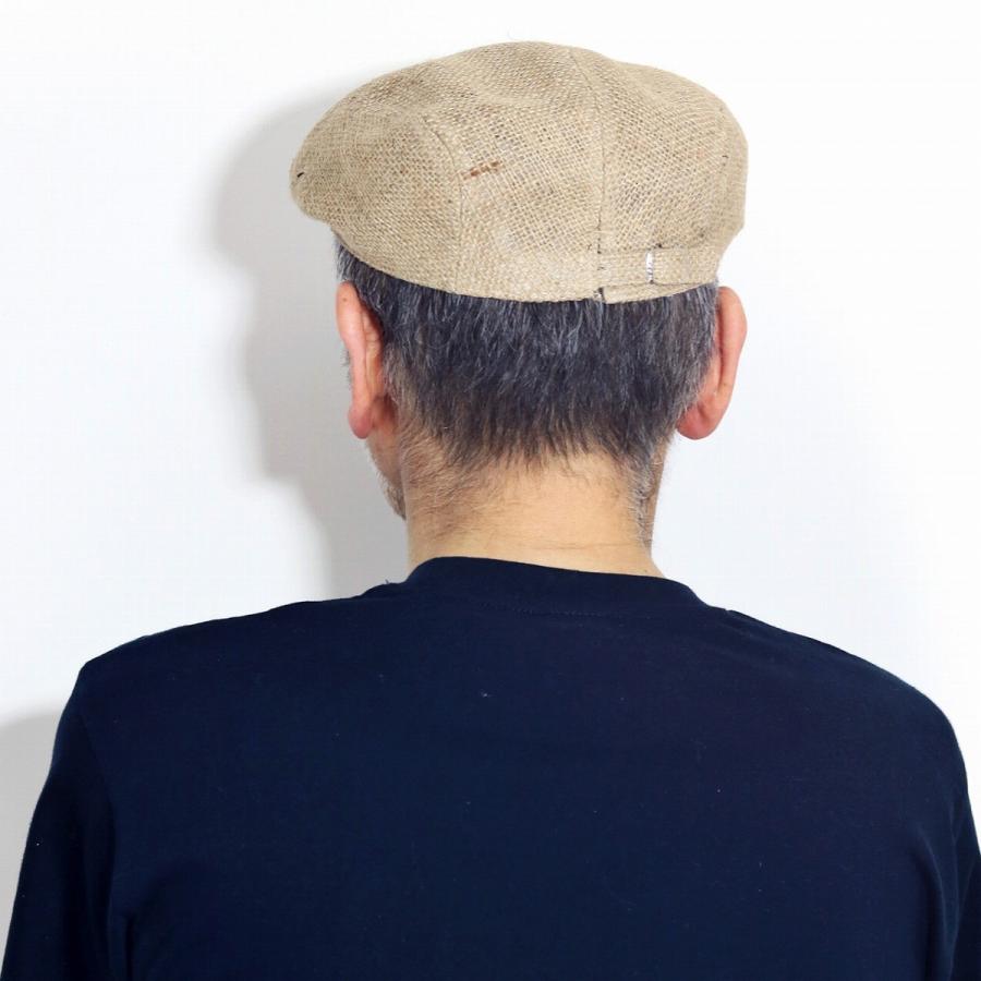 ハンチング メンズ ポケッタブル 麻 帽子 ジュート M 56.5cm L 58.5cm