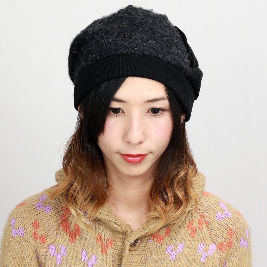 リボン付き ベレー 帽子 アクロスキー エリートシャポー 上品 
