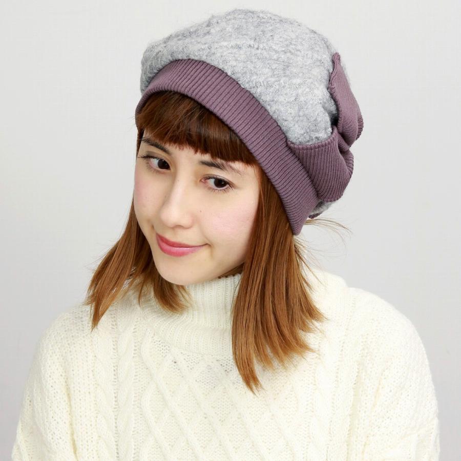 ベレー 帽子 リボン付き レディース ベレー帽 秋冬 アクロスキー