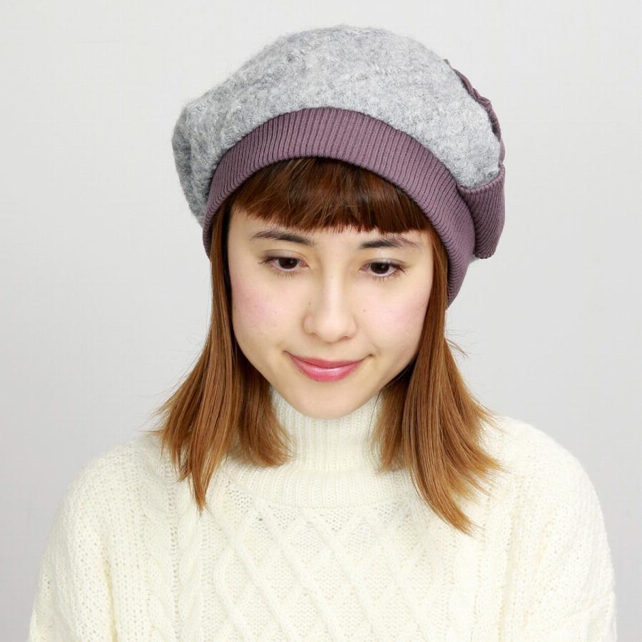 ベレー 帽子 リボン付き レディース ベレー帽 秋冬 アクロスキー