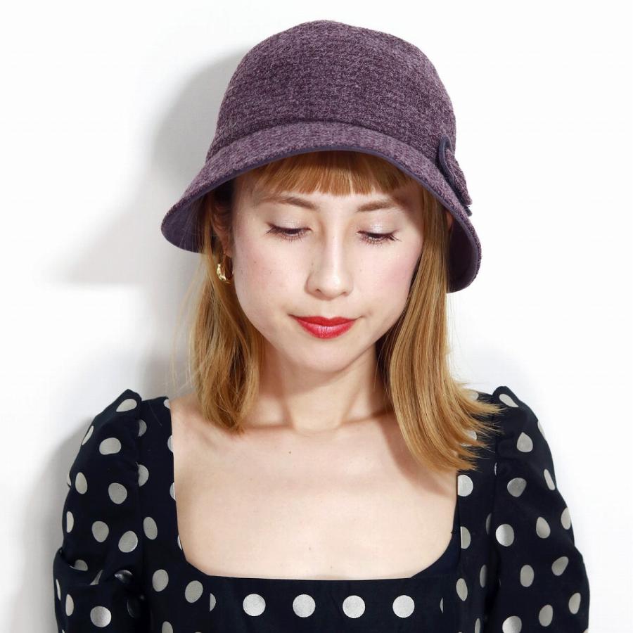 秋 冬 レディースハット 紫 帽子 ハット 小さいサイズ リボンモチーフ Elite Chapeau クロッシェハット パープル Er 032 Elehelm帽子通販専門店 通販 Yahoo ショッピング
