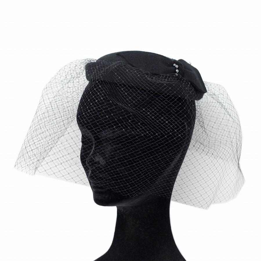 【新品未使用】冠婚葬祭　千代田帽子　カクテル帽　日本製　ベルベット r400