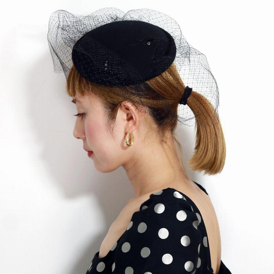 【新品未使用】冠婚葬祭　千代田帽子　カクテル帽　日本製　シルクサテン カクテル帽 冠婚葬祭 礼装 フォーマルハット レディース帽子 帽子
