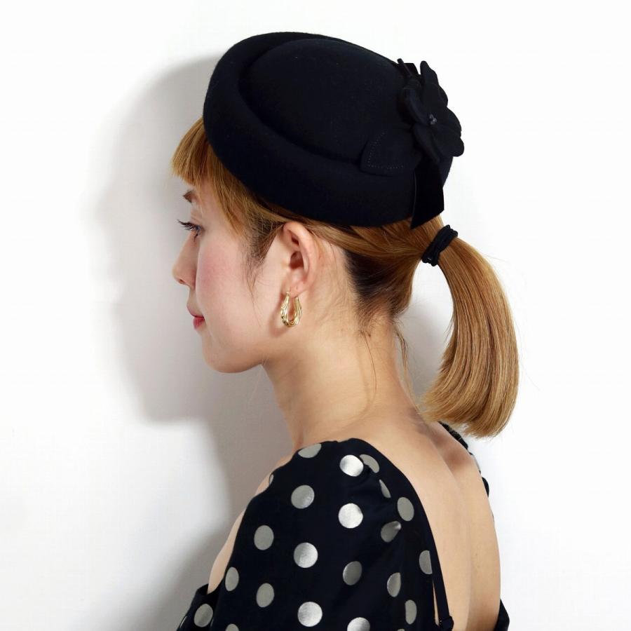 【新品未使用】冠婚葬祭　千代田帽子　カクテル帽　日本製　シルクサテン カクテル帽 冠婚葬祭 礼装 フォーマルハット レディース帽子 帽子