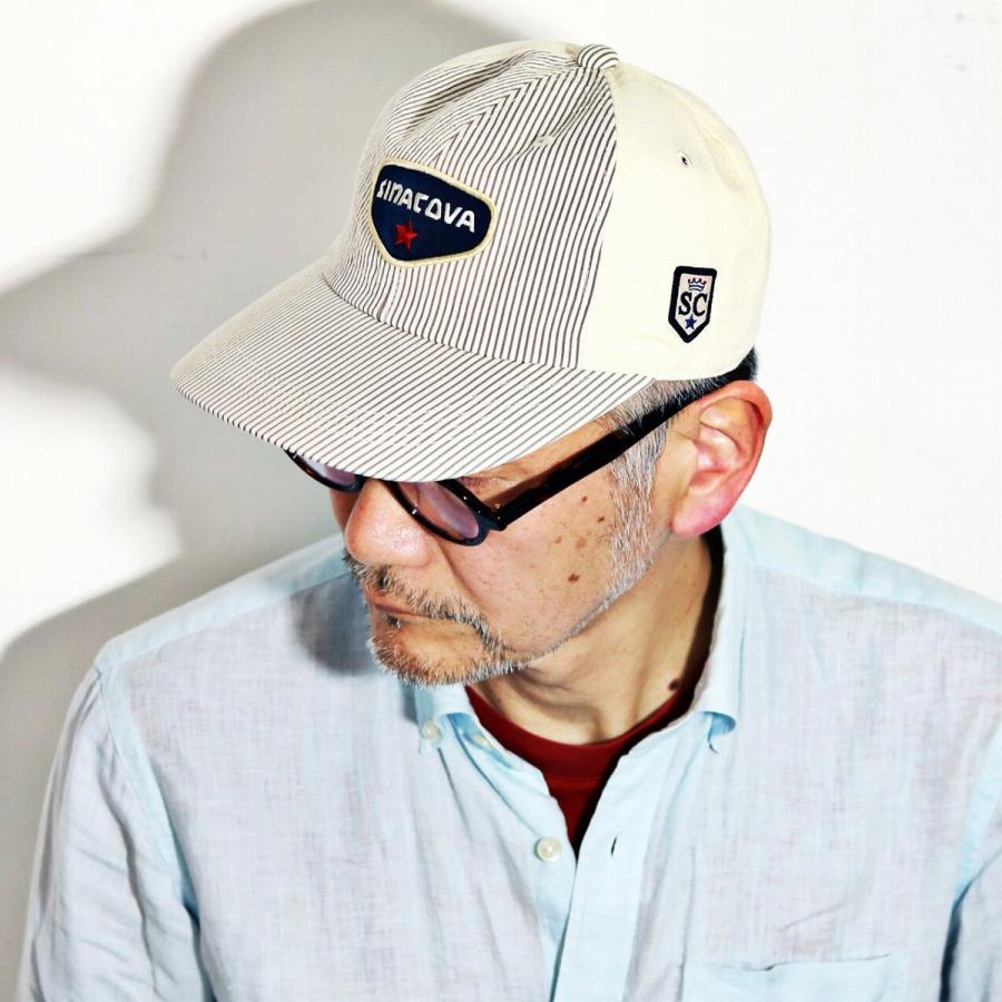 シナコバ ヒッコリー切り替えキャップ Sinacova 春夏 帽子 メンズ レディース 日本製 スポーツ マリン コットン100 白 オフホワイト Es117 004 Elehelm帽子通販専門店 通販 Yahoo ショッピング