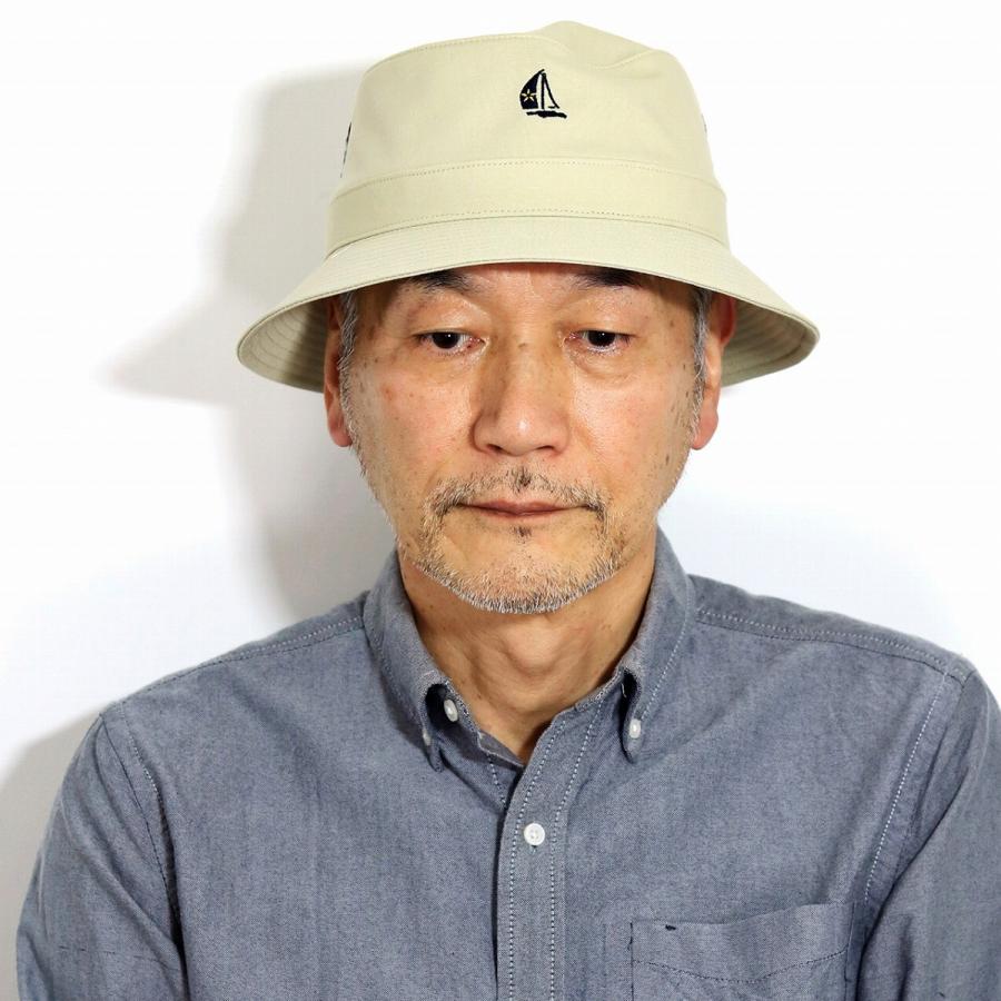 サハリハット メンズ ミニロゴ 春夏 ハット メンズ SINACOVA マリン サファリハット メンズ 綿100 コットン シナコバ ブランド 帽子 上品なマリンサファリハット ライトベージュ [ bucket hat ] 父の日 ギフト プレゼント 敬老の日 SINA COVA サハリハット メンズ ミニロゴ 春夏 ハット SINACOVA マリン