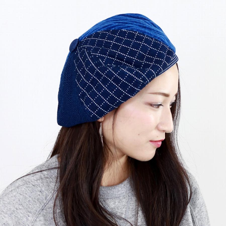 THE FACTORY MADE ベレー インディゴ コーデュロイ 帽子 刺し子