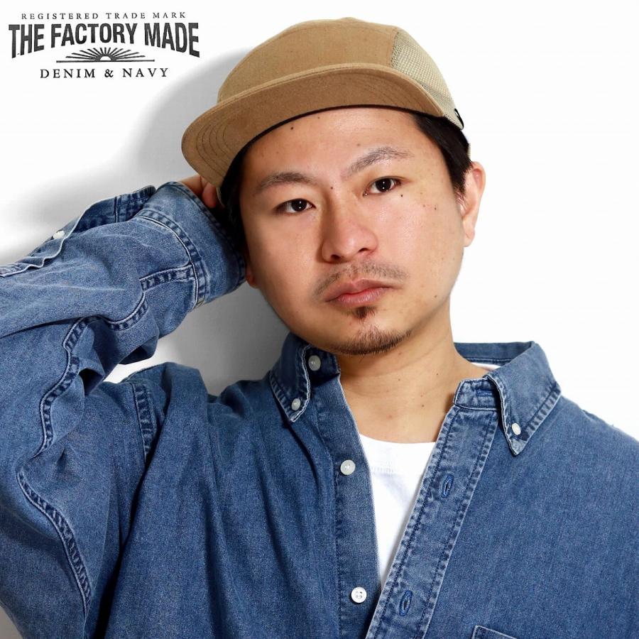 ジェットキャップ メンズ 春夏 デニムキャップ メンズ 帽子 オーガニックコットン 日本製 The Factory Made フラットブリム メッシュキャップ メンズ 父の日 Fm6 098 Elehelm帽子通販専門店 通販 Yahoo ショッピング