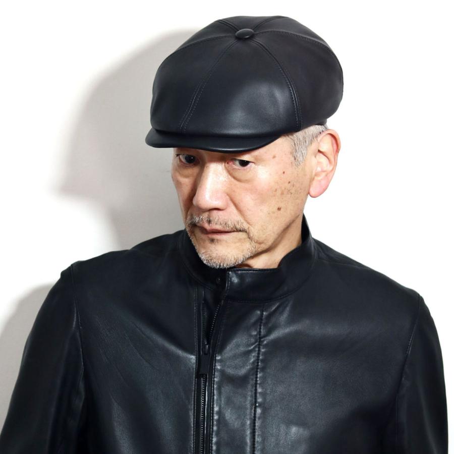 Hender Scheme / ハンチング/レザー/ブラック/メンズ// レザー ハンチング 帽子 メンズ シープスキン ハンチング帽 秋冬