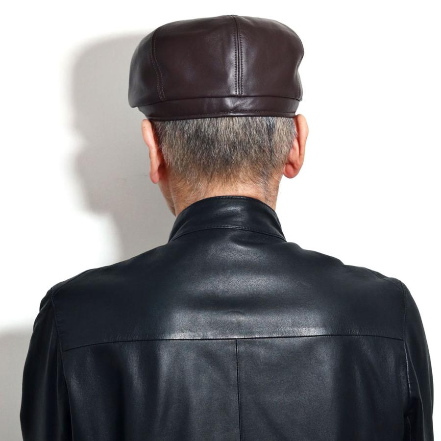 レザー ハンチング 帽子 メンズ シープスキン ハンチング帽 秋冬