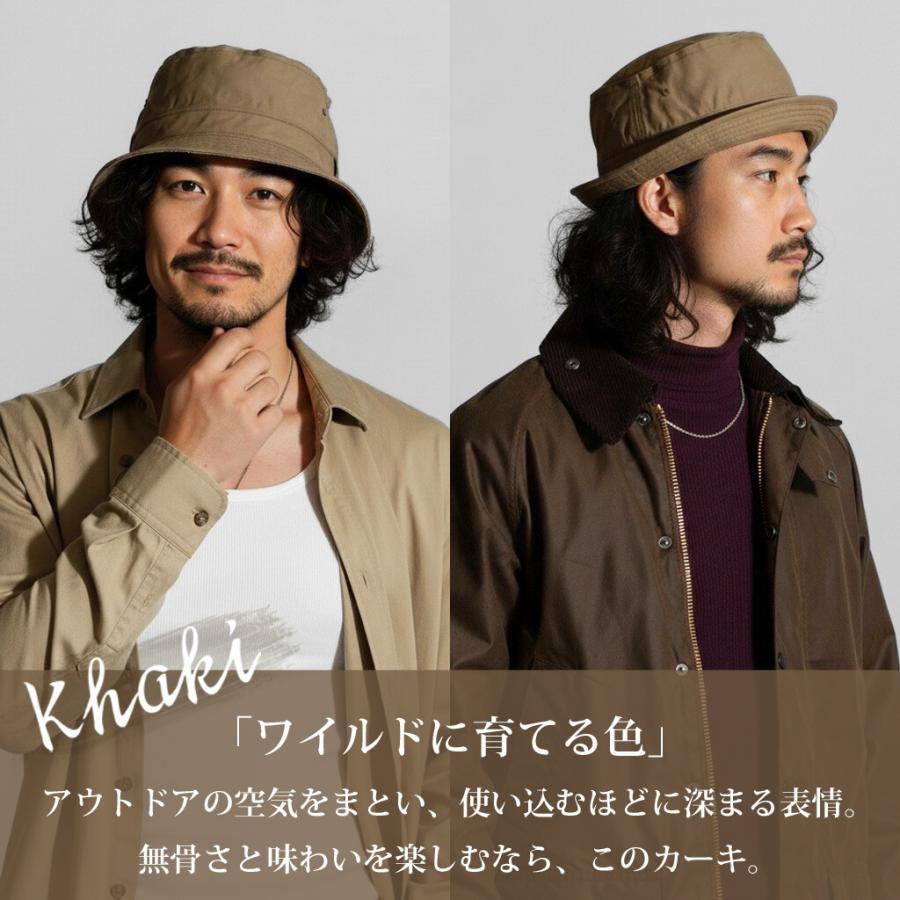 ポークパイハット メンズ British Millerain製 オイルドコットン 2WAY