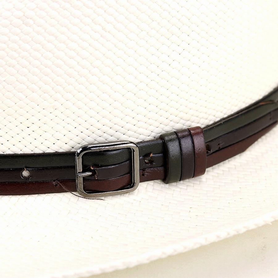 中折れ パナマ帽 ワイドブリム レザー ベルト GALLIANO SORBATTI 春夏