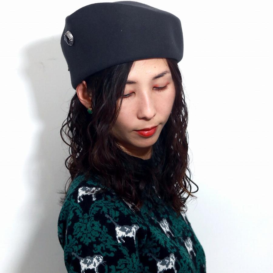 イタリア製 シンプル トーク帽 ウール 秋冬 ガリアーノ ソルバッティ