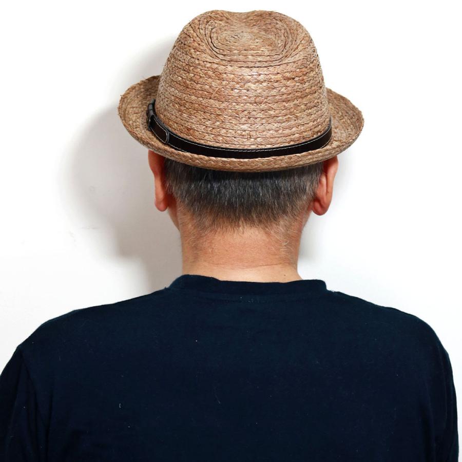 メンズ 帽子 ハット 春夏 ラフィア フェドラハット 涼しい