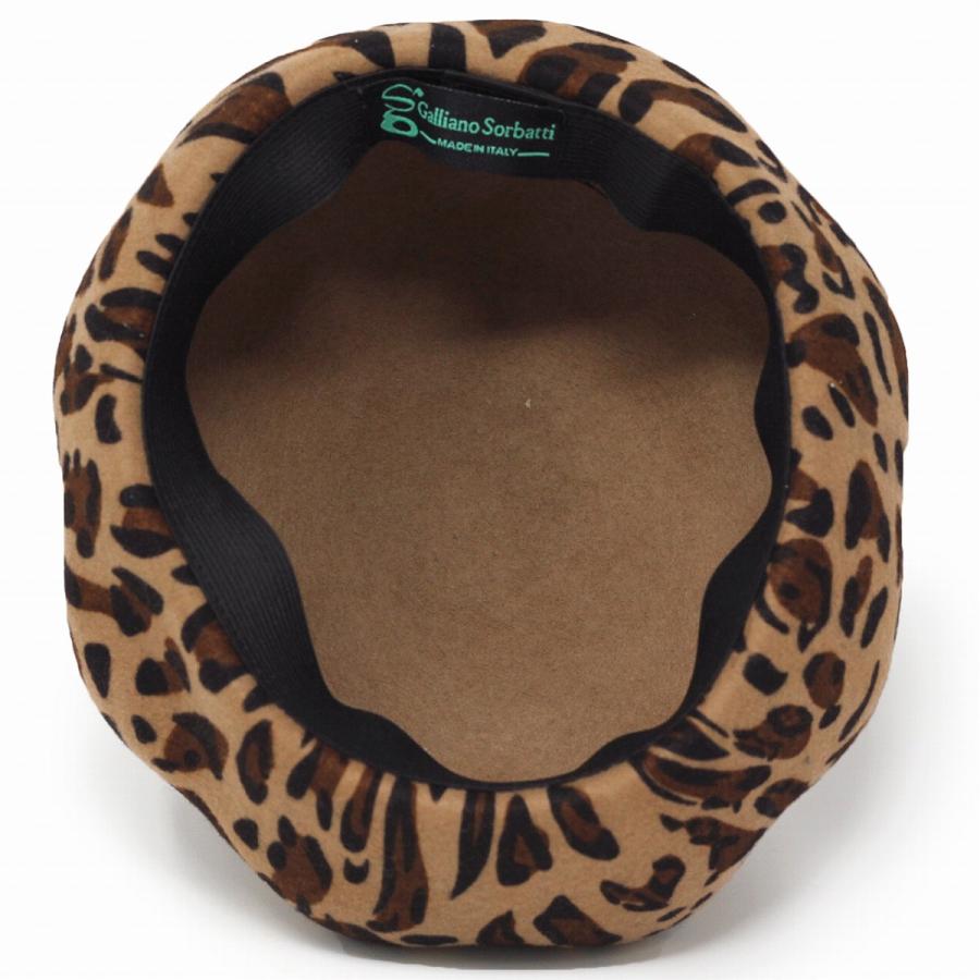 ベレー帽 レディース ヒョウ柄 秋冬 GALLIANO SORBATTI ウール