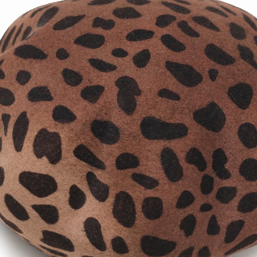 ベレー帽 レディース ヒョウ柄 秋冬 GALLIANO SORBATTI ウール