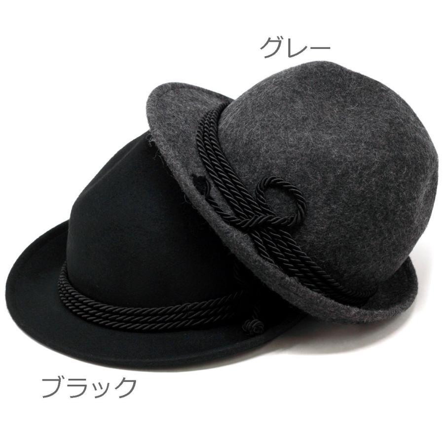 チロリアンハット メンズ 帽子 秋冬 イタリア製 ハット インポート Galliano Sorbatti 黒 グレー ユニセックス ウールフェルト｜elehelm-hatstore｜10