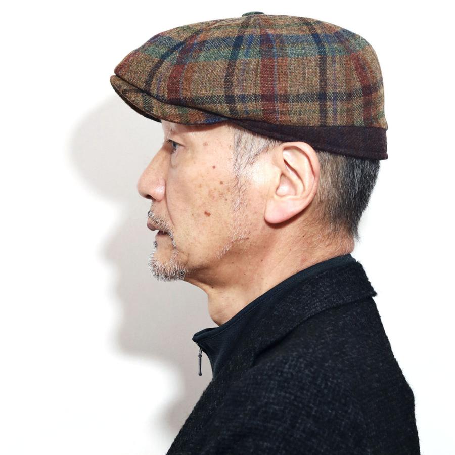 8パネル ハンチング 秋冬 大きいサイズ 帽子 メンズ チェック柄