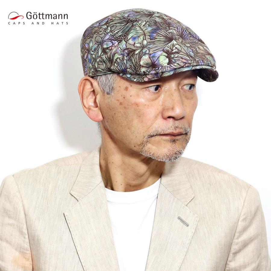 ハンチング 帽子 メンズ 春夏 大きいサイズ 父の日 送料無料 ハンチングキャップ ブランド Gottmann ボタニカル柄 プリント生地 Gt Elehelm帽子通販専門店 通販 Yahoo ショッピング