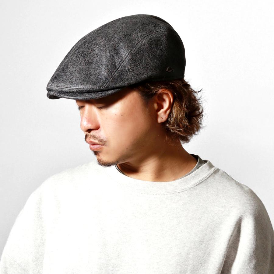 Gottmann ハンチング帽 メンズ 帽子 ラム革 アンティークレザー